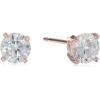 imageAmazon Essentials Plated Sterling Silver Cubic Zirconia Stud Earrings Round ampamp PrincessWhiteRose Gold