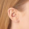 imageAmazon Essentials Plated Sterling Silver Cubic Zirconia Stud Earrings Round ampamp PrincessWhiteRose Gold