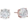 imageAmazon Essentials Plated Sterling Silver Cubic Zirconia Stud Earrings Round ampamp PrincessWhiteRose Gold