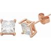 imageAmazon Essentials Plated Sterling Silver Cubic Zirconia Stud Earrings Round ampamp PrincessWhiteRose Gold
