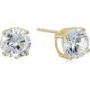 imageAmazon Essentials Plated Sterling Silver Cubic Zirconia Stud Earrings Round ampamp PrincessWhiteYellow Gold