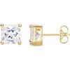 imageAmazon Essentials Plated Sterling Silver Cubic Zirconia Stud Earrings Round ampamp PrincessWhiteYellow Gold