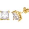 imageAmazon Essentials Plated Sterling Silver Cubic Zirconia Stud Earrings Round ampamp PrincessWhiteYellow Gold