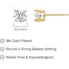 imageAmazon Essentials Plated Sterling Silver Cubic Zirconia Stud Earrings Round ampamp PrincessWhiteYellow Gold