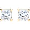 imageAmazon Essentials Plated Sterling Silver Cubic Zirconia Stud Earrings Round ampamp PrincessWhiteYellow Gold