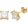 imageAmazon Essentials Plated Sterling Silver Cubic Zirconia Stud Earrings Round ampamp PrincessWhiteYellow Gold