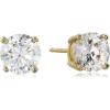 imageAmazon Essentials Plated Sterling Silver Cubic Zirconia Stud Earrings Round ampamp PrincessWhiteYellow Gold