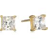 imageAmazon Essentials Plated Sterling Silver Cubic Zirconia Stud Earrings Round ampamp PrincessWhiteYellow Gold