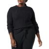 imageAmazon Essentials Womens 100 Cotton Crewneck Cable SweaterBlack