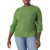 imageAmazon Essentials Womens 100 Cotton Crewneck Cable SweaterGreen