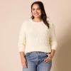 imageAmazon Essentials Womens 100 Cotton Crewneck Cable SweaterIvory