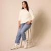 imageAmazon Essentials Womens 100 Cotton Crewneck Cable SweaterIvory