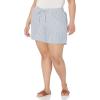 imageAmazon Essentials Womens 5quot Inseam Drawstring Linen Blend Shorts Available in Plus SizeBlue White Stripe