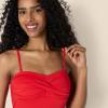 imageAmazon Essentials Womens Bandeau One Piece SwimsuitBright Poppy Red