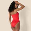 imageAmazon Essentials Womens Bandeau One Piece SwimsuitBright Poppy Red