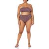 imageAmazon Essentials Womens Bandeau Swimsuit Top Available in Plus Size  Discontinued ColorsBrick Red Leopard