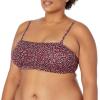 imageAmazon Essentials Womens Bandeau Swimsuit Top Available in Plus Size  Discontinued ColorsBrick Red Leopard