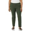 imageAmazon Essentials Womens BiStretch Full Length Straight Leg PantDark Green