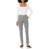 imageAmazon Essentials Womens BiStretch Full Length Straight Leg PantWhite Gingham