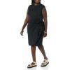 imageAmazon Essentials Womens Cap Sleeve BoatNeck Faux Wrap DressBlack