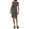 imageAmazon Essentials Womens Cap Sleeve BoatNeck Faux Wrap DressBlack Ditsy Floral