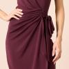 imageAmazon Essentials Womens Cap Sleeve BoatNeck Faux Wrap DressBurgundy