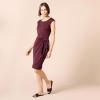 imageAmazon Essentials Womens Cap Sleeve BoatNeck Faux Wrap DressBurgundy