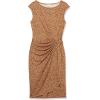imageAmazon Essentials Womens Cap Sleeve BoatNeck Faux Wrap DressDark Camel Leopard