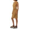 imageAmazon Essentials Womens Cap Sleeve BoatNeck Faux Wrap DressDark Camel Leopard