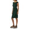 imageAmazon Essentials Womens Cap Sleeve BoatNeck Faux Wrap DressDark Green Animal