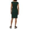 imageAmazon Essentials Womens Cap Sleeve BoatNeck Faux Wrap DressDark Green Animal