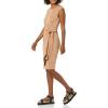 imageAmazon Essentials Womens Cap Sleeve BoatNeck Faux Wrap DressLight Brown