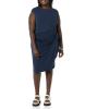 imageAmazon Essentials Womens Cap Sleeve BoatNeck Faux Wrap DressNavy