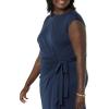 imageAmazon Essentials Womens Cap Sleeve BoatNeck Faux Wrap DressNavy