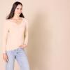 imageAmazon Essentials Womens Cinched VNeck Long Sleeve SlimFit RibKnit TShirt Pack of 2BlackBlush