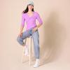 imageAmazon Essentials Womens Cinched VNeck Long Sleeve SlimFit RibKnit TShirt Pack of 2PurpleWhite