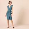 imageAmazon Essentials Womens Classic Cap Sleeve Wrap Dress Available in Plus SizeBlue Daisy