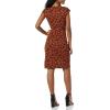 imageAmazon Essentials Womens Classic Cap Sleeve Wrap Dress Available in Plus SizeBrown Floral Print