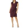 imageAmazon Essentials Womens Classic Cap Sleeve Wrap Dress Available in Plus SizeBurgundy