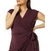imageAmazon Essentials Womens Classic Cap Sleeve Wrap Dress Available in Plus SizeBurgundy