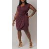 imageAmazon Essentials Womens Classic Cap Sleeve Wrap Dress Available in Plus SizeBurgundy