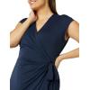imageAmazon Essentials Womens Classic Cap Sleeve Wrap Dress Available in Plus SizeNavy