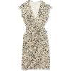 imageAmazon Essentials Womens Classic Cap Sleeve Wrap Dress Available in Plus SizeTan Animal Print