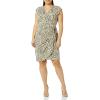 imageAmazon Essentials Womens Classic Cap Sleeve Wrap Dress Available in Plus SizeTan Animal Print