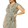 imageAmazon Essentials Womens Classic Cap Sleeve Wrap Dress Available in Plus SizeTan Animal Print
