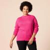 imageAmazon Essentials Womens ClassicFit Lightweight Cable LongSleeve Mock Neck SweaterBright Pink