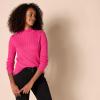 imageAmazon Essentials Womens ClassicFit Lightweight Cable LongSleeve Mock Neck SweaterBright Pink