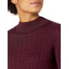 imageAmazon Essentials Womens ClassicFit Lightweight Cable LongSleeve Mock Neck SweaterBurgundy