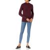 imageAmazon Essentials Womens ClassicFit Lightweight Cable LongSleeve Mock Neck SweaterBurgundy