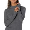 imageAmazon Essentials Womens ClassicFit Lightweight Cable LongSleeve Mock Neck SweaterCharcoal Heather